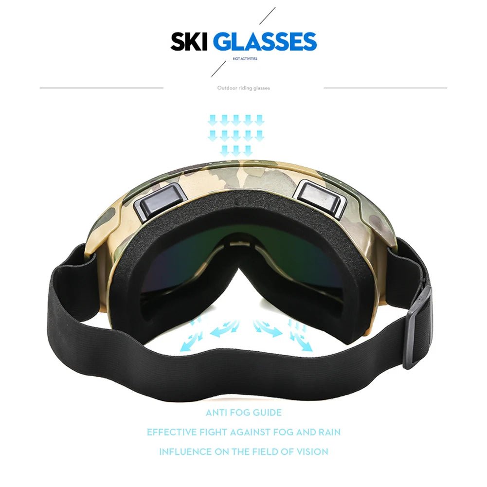 Large Frame Ski Goggles with Colorful Lens Anti - Collision Anti - Glare Lens Outdoor Sport Snow Snowboard for Snowboarding Skiing - 𝐃𝐔𝐕𝐋𝐀𝐒𝐇𝐎𝐏