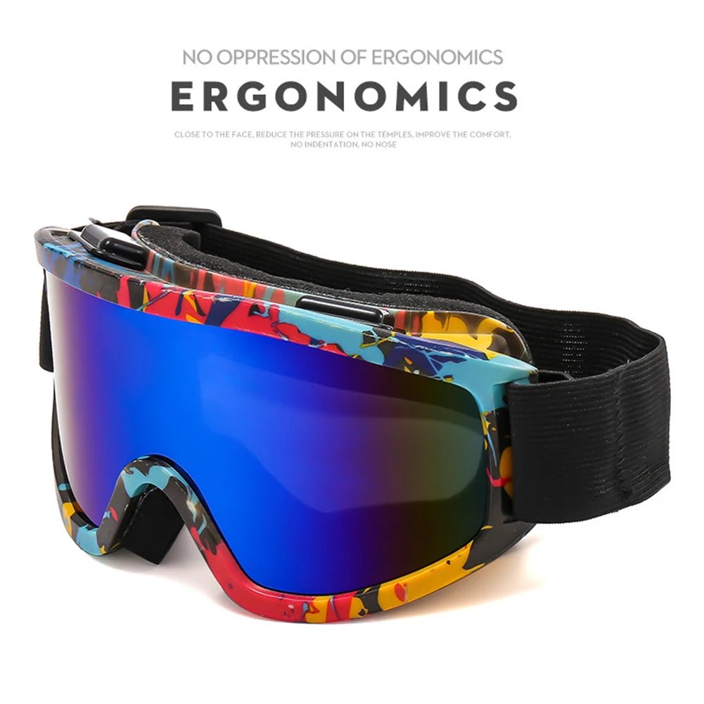Large Frame Ski Goggles with Colorful Lens Anti - Collision Anti - Glare Lens Outdoor Sport Snow Snowboard for Snowboarding Skiing - 𝐃𝐔𝐕𝐋𝐀𝐒𝐇𝐎𝐏
