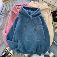 Loose Pocket Hoodies Womens Fleece Flannel Pullover Female Sweatshirt - 𝐝𝐮𝐯𝐥𝐚𝐬𝐡𝐨𝐩.𝐜𝐨𝐦