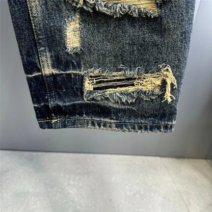 Mens Ripped Baggy Jeans Distressed Denim Streetwear Skateboard Pants Straight Leg Patchwork Oversized Urban Fashion Workwear - 𝐝𝐮𝐯𝐥𝐚𝐬𝐡𝐨𝐩.𝐜𝐨𝐦
