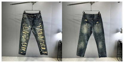 Mens Ripped Baggy Jeans Distressed Denim Streetwear Skateboard Pants Straight Leg Patchwork Oversized Urban Fashion Workwear - 𝐝𝐮𝐯𝐥𝐚𝐬𝐡𝐨𝐩.𝐜𝐨𝐦