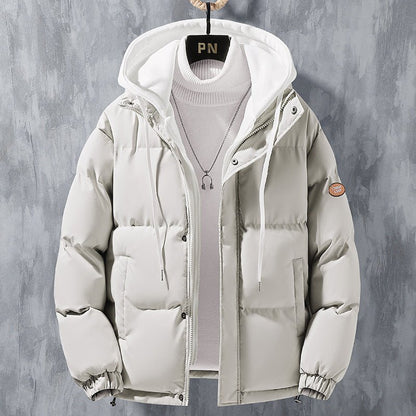 Men's winter clothing, winter new styles, trendy, cool, windproof, cold resistant, warm, loose oversized hooded cotton jacket, men's clothing - 𝐃𝐔𝐕𝐋𝐀𝐒𝐇𝐎𝐏