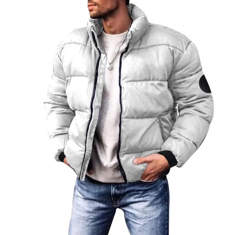 Men's Winter Cotton Jacket with Stand Up Collar and Casual JacketsThick Zipper Coat Parkas - 𝐃𝐔𝐕𝐋𝐀𝐒𝐇𝐎𝐏