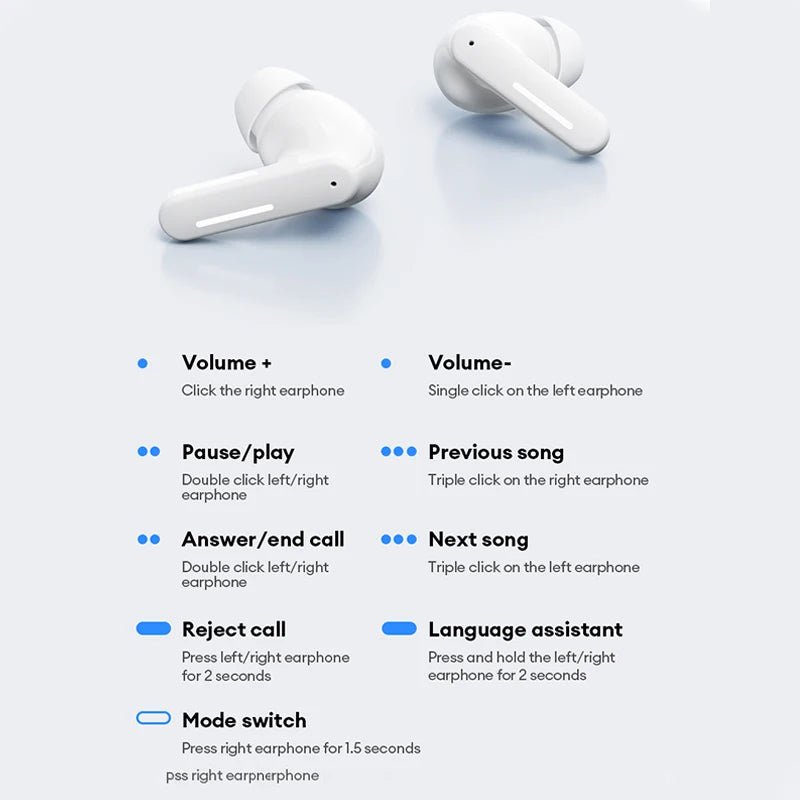 New Lenovo LE209 Wireless Bluetooth Earphone ANC Noise Reduction HiFi Music Bluetooth Headphone 30H Battery Life Gaming Headset - 𝐃𝐔𝐕𝐋𝐀𝐒𝐇𝐎𝐏