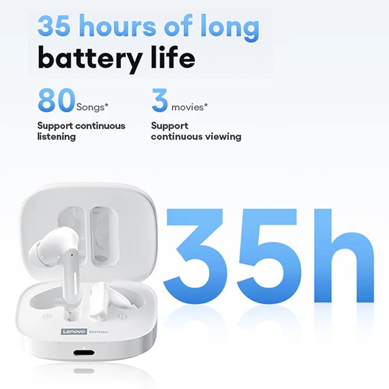 New Lenovo LE209 Wireless Bluetooth Earphone ANC Noise Reduction HiFi Music Bluetooth Headphone 30H Battery Life Gaming Headset - 𝐃𝐔𝐕𝐋𝐀𝐒𝐇𝐎𝐏
