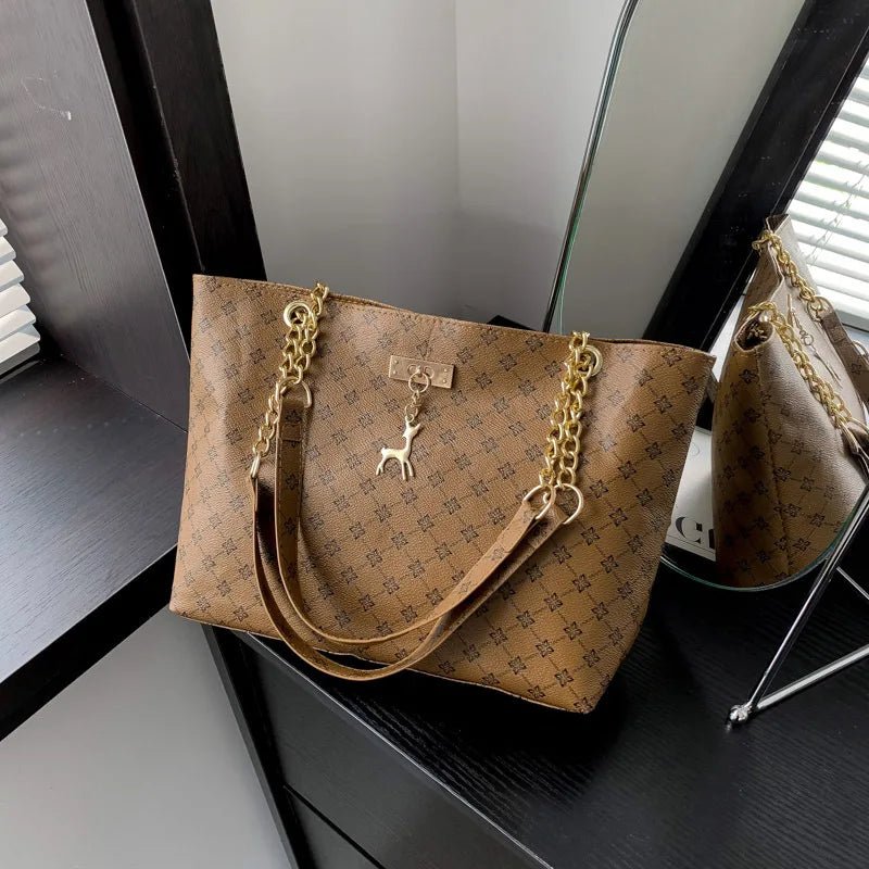 New Presbyopia Handbag Texture Soft Leather Large Capacity Tote Women Bag With Hanging Accessories Shoulder Bag - 𝐝𝐮𝐯𝐥𝐚𝐬𝐡𝐨𝐩.𝐜𝐨𝐦