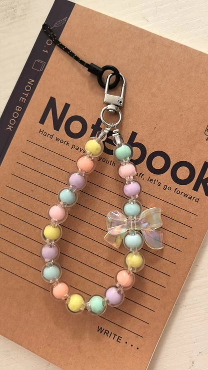 Phone Anti - lost Lanyard Key Short Wrist Pendant Colorful Macaron Round Bead Pendant Women's Hand - held Chain Mobile Phone Lanyard - 𝐝𝐮𝐯𝐥𝐚𝐬𝐡𝐨𝐩.𝐜𝐨𝐦