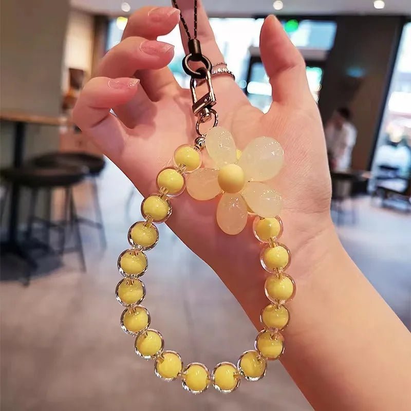 Phone Anti - lost Lanyard Key Short Wrist Pendant Colorful Macaron Round Bead Pendant Women's Hand - held Chain Mobile Phone Lanyard - 𝐝𝐮𝐯𝐥𝐚𝐬𝐡𝐨𝐩.𝐜𝐨𝐦
