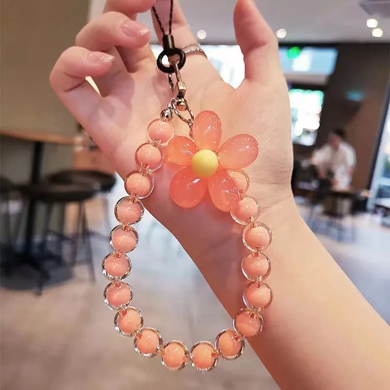 Phone Anti - lost Lanyard Key Short Wrist Pendant Colorful Macaron Round Bead Pendant Women's Hand - held Chain Mobile Phone Lanyard - 𝐝𝐮𝐯𝐥𝐚𝐬𝐡𝐨𝐩.𝐜𝐨𝐦
