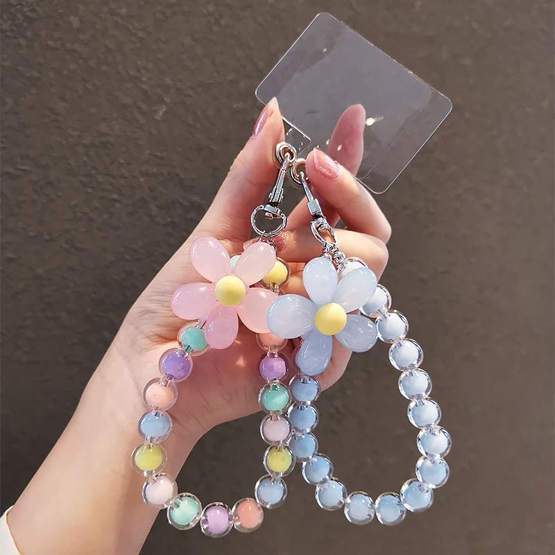 Phone Anti - lost Lanyard Key Short Wrist Pendant Colorful Macaron Round Bead Pendant Women's Hand - held Chain Mobile Phone Lanyard - 𝐃𝐔𝐕𝐋𝐀𝐒𝐇𝐎𝐏
