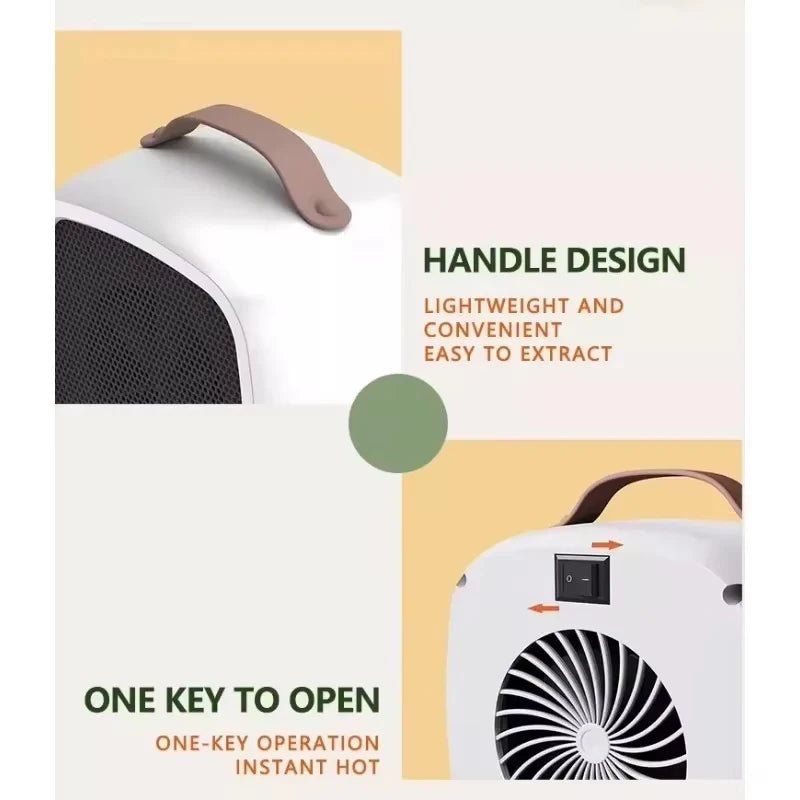 Portable Desktop Heater Mini Heater Fall Proof with Handle 500W PTC Multifunctional Office Electric Heater Mutes Fast Heating - 𝐝𝐮𝐯𝐥𝐚𝐬𝐡𝐨𝐩.𝐜𝐨𝐦