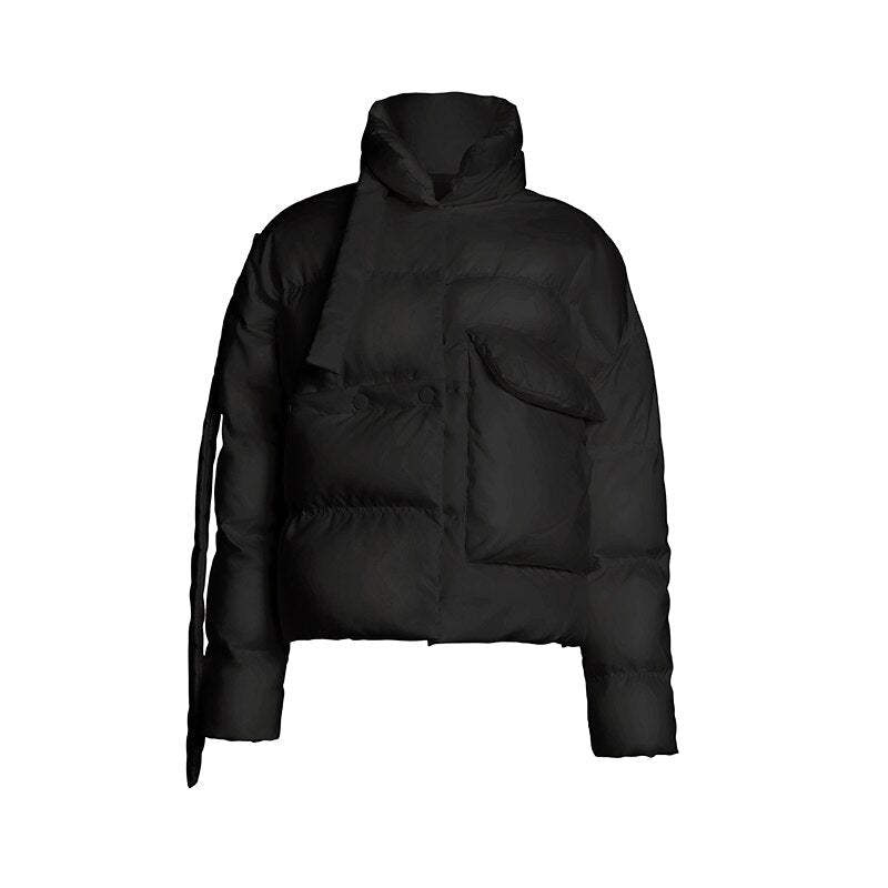 Short White Duck Down Jacket New Women's Asymmetric Short Coat - 𝐃𝐔𝐕𝐋𝐀𝐒𝐇𝐎𝐏