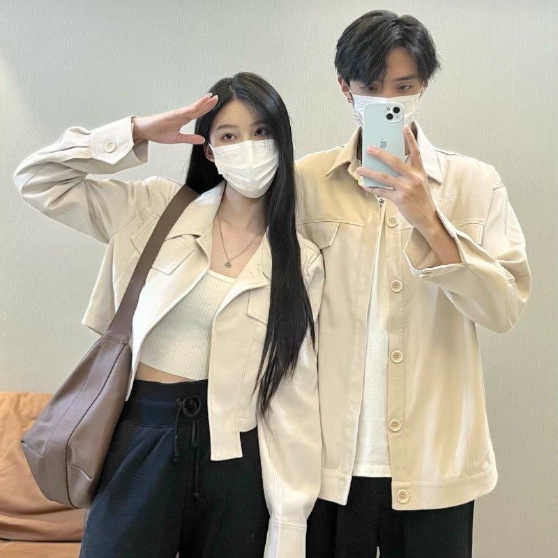 Simple Solid Color Spring and Autumn Cardigan Jacket Trench Coat for Couples Commute Outerwear - 𝐃𝐔𝐕𝐋𝐀𝐒𝐇𝐎𝐏