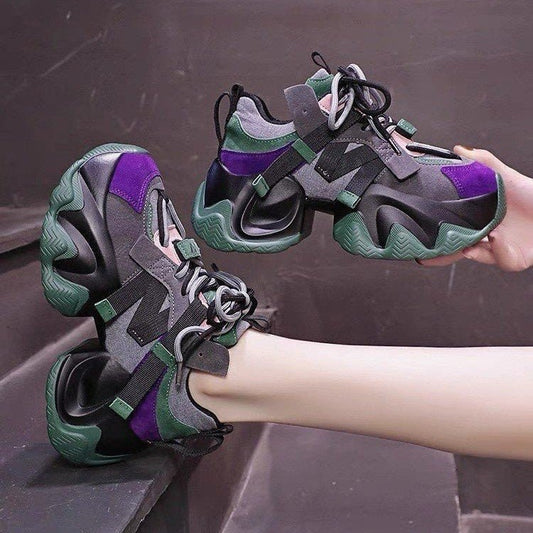 Small sports shoes with visible feet, increased height, lace up, comfortable and casual women's shoes - 𝐝𝐮𝐯𝐥𝐚𝐬𝐡𝐨𝐩.𝐜𝐨𝐦