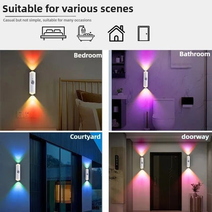 Smart RGB Gradient Night Light Magnetic Motion Sensor Rechargeable Wall Lamp for Bedroom Bathroom Closet Garden Home Decor - 𝐝𝐮𝐯𝐥𝐚𝐬𝐡𝐨𝐩.𝐜𝐨𝐦