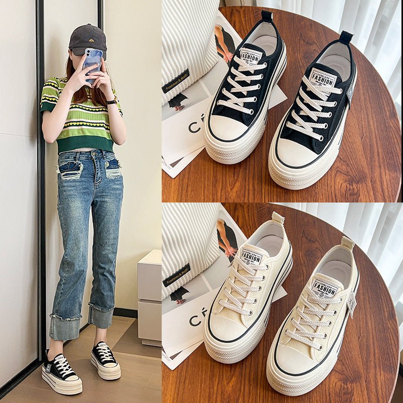Sponge cake versatile breathable sports casual white shoes retro board shoes - 𝐝𝐮𝐯𝐥𝐚𝐬𝐡𝐨𝐩.𝐜𝐨𝐦