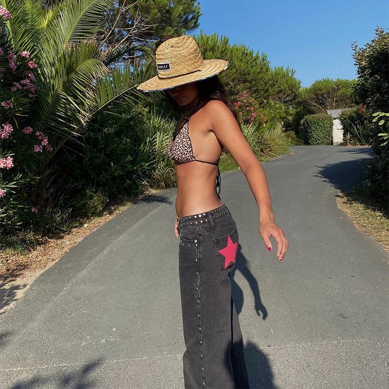 Street Women's Denim Shorts Pentagram Pattern Pocket Low Waist Slim Zipper Female Mini Jeans 2026 Spring Summer Chic Lady Shorts - 𝐃𝐔𝐕𝐋𝐀𝐒𝐇𝐎𝐏