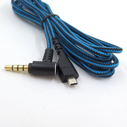 Suitable for Arctis 3 5 7 Sairui Ice Gaming Earphone Cable Blue Black Stripe Audio Cable - 𝐝𝐮𝐯𝐥𝐚𝐬𝐡𝐨𝐩.𝐜𝐨𝐦