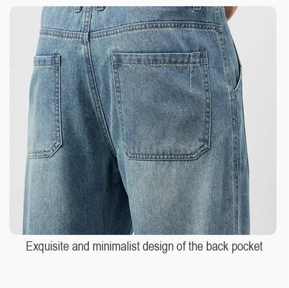 Summer Ice Silk LyocellTencel straight jeans men's light blue retro loose small straight tube elastic denim thin version pants - 𝐝𝐮𝐯𝐥𝐚𝐬𝐡𝐨𝐩.𝐜𝐨𝐦