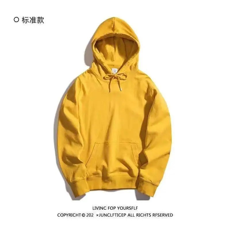 Thickened Fleece Hooded Sweatshirt Men's Solid Color Winter Jacket Korean Style Casual Wear Polyester Fabric Long Sleeve - 𝐃𝐔𝐕𝐋𝐀𝐒𝐇𝐎𝐏
