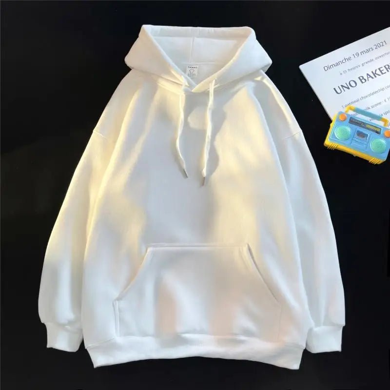 Thickened Fleece Hooded Sweatshirt Men's Solid Color Winter Jacket Korean Style Casual Wear Polyester Fabric Long Sleeve - 𝐃𝐔𝐕𝐋𝐀𝐒𝐇𝐎𝐏