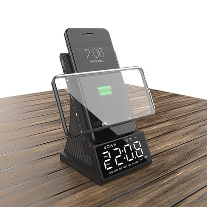 Three in one wireless charger Bluetooth speaker wireless charging alarm clock phone holder - 𝐃𝐔𝐕𝐋𝐀𝐒𝐇𝐎𝐏
