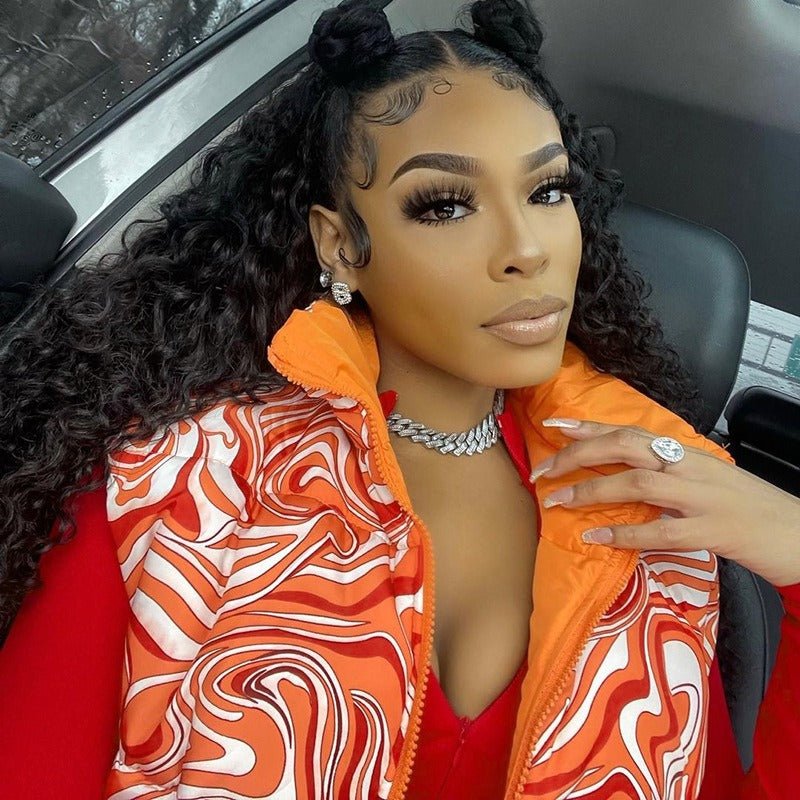 Winter printed vest warm stand collar short coat cotton coat - 𝐃𝐔𝐕𝐋𝐀𝐒𝐇𝐎𝐏