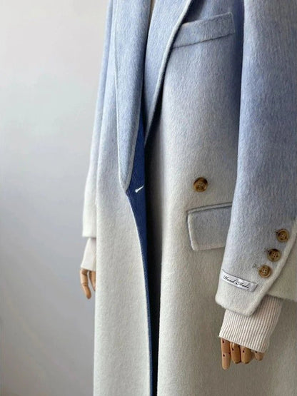 Winter Women Vintage Long Woolen Coat Fashion Long Sleeve Jackets Chic Gradient Outerwear Korean Ladies Casual Overcoat - 𝐝𝐮𝐯𝐥𝐚𝐬𝐡𝐨𝐩.𝐜𝐨𝐦