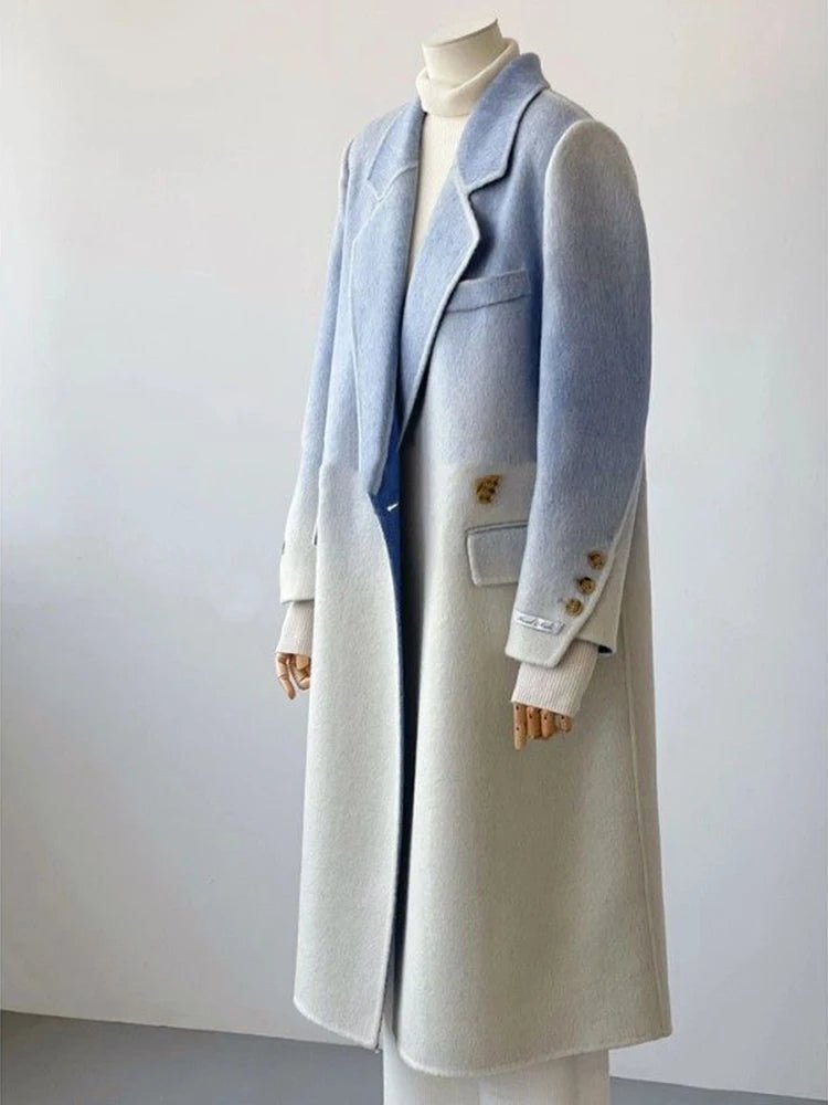 Winter Women Vintage Long Woolen Coat Fashion Long Sleeve Jackets Chic Gradient Outerwear Korean Ladies Casual Overcoat - 𝐝𝐮𝐯𝐥𝐚𝐬𝐡𝐨𝐩.𝐜𝐨𝐦