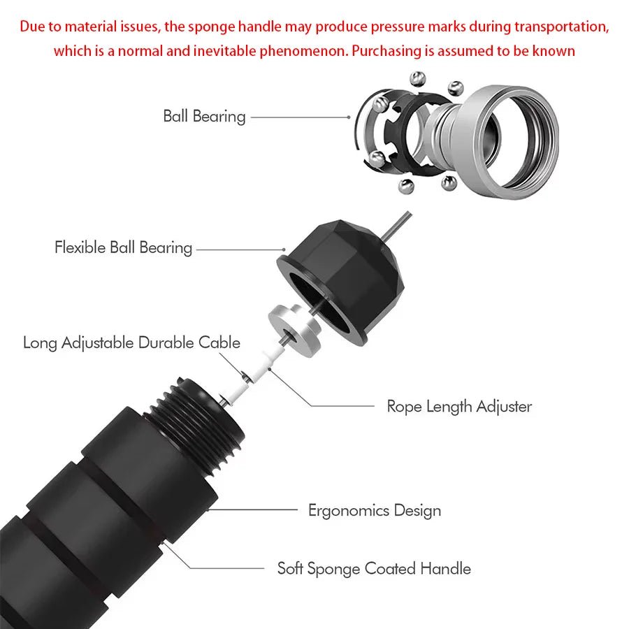 With Ball Bearings Adjustable Tangle - Free Speed Wire Jump Rope Workout with Foam Handles for Fitness Home Workouts and Slim Body - 𝐃𝐔𝐕𝐋𝐀𝐒𝐇𝐎𝐏