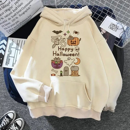 Women's cat hooded sweatshirt 2024 cartoon costume Korean Harajuku Kawai style oversized - 𝐃𝐔𝐕𝐋𝐀𝐒𝐇𝐎𝐏